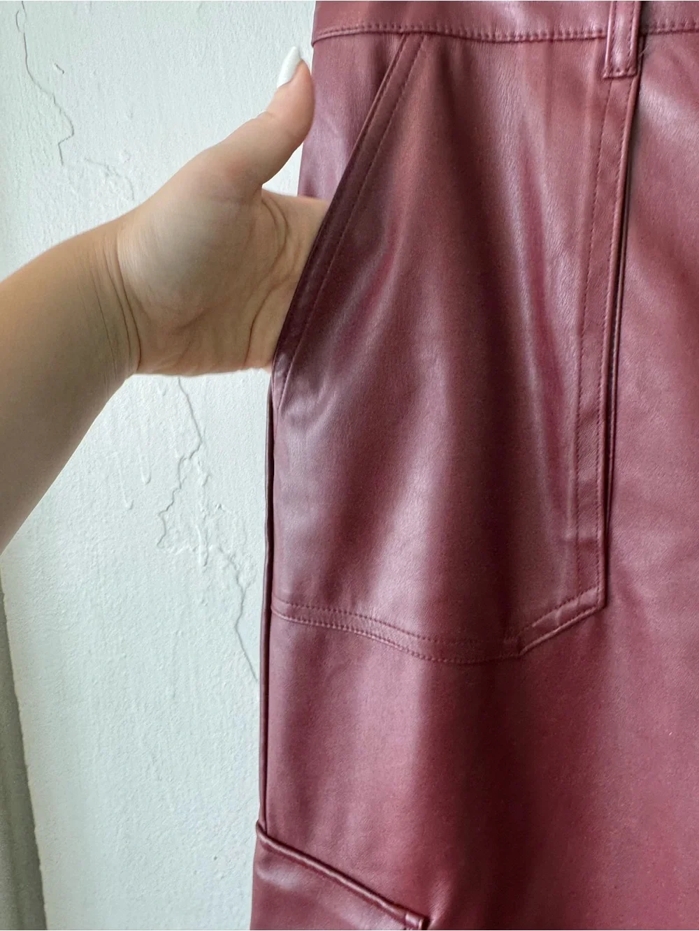 wild fable Wide-Leg Faux Leather Pants in Burgundy